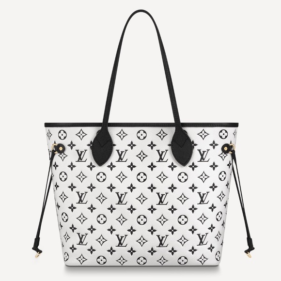 Louis Vuitton | Bags | Louis Vuitton Black And White Leather Limited  Edition Neverfull Tote Bag | Poshmark